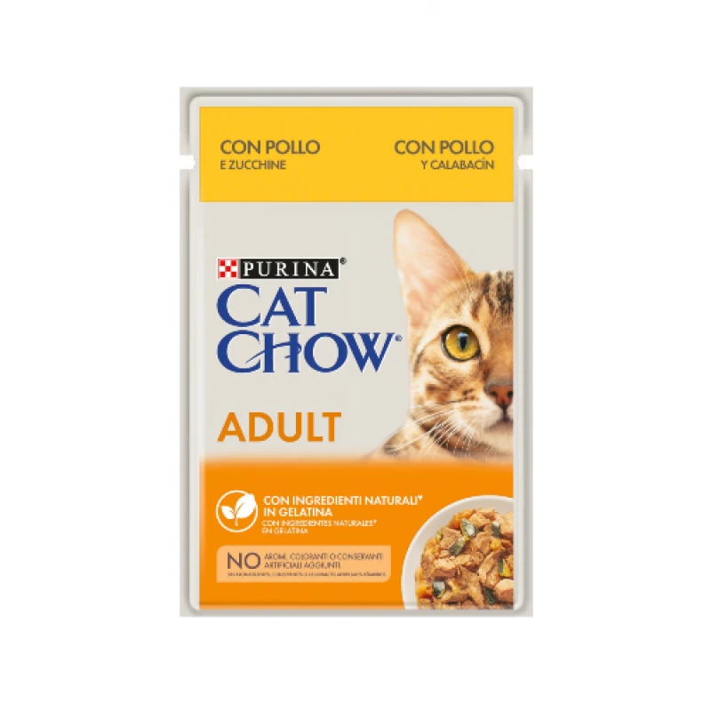 Cat Chow Adult Σε Ζελέ 85gr Κοτόπουλο Και Κολοκυθάκια ΓΑΤΕΣ