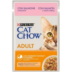 Cat Chow Adult Σε Ζελέ 85gr Σολομός Και Πράσινα Φασολάκια Cat Chow Adult Σε Ζελέ 85gr Σολομός Και Πράσινα Φασολάκια