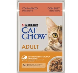 Cat Chow Adult Σε Ζελέ 85gr Βοδινό Και Μελιτζάνα
