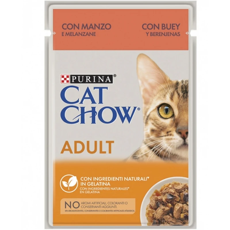 Cat Chow Adult Σε Ζελέ 85gr Βοδινό Και Μελιτζάνα ΓΑΤΕΣ