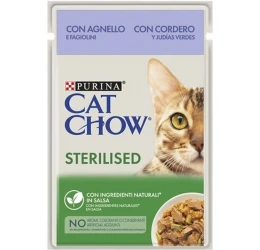 Cat Chow Sterilised 85gr Αρνί & Πράσινα Φασολάκια σε Σάλτσα Cat Chow Sterilised 85gr Αρνί & Πράσινα Φασολάκια σε Σάλτσα