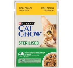 Cat Chow Sterilised 85gr Κοτόπουλο & Μελιτζάνες σε Σάλτσα