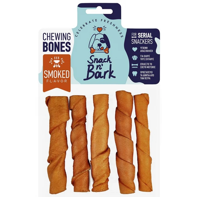 Λιχουδιές Celebrate Snack N Bark Twisted Stick Καπνιστό 12,5cm (35gr x 5τμχ) ΣΚΥΛΟΙ