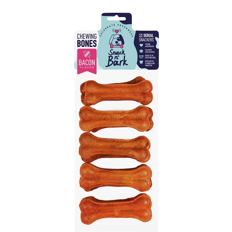 Κόκκαλα Celebrate Snack N Bark 8cm (20gr x 10τμχ) με γεύση Bacon ΣΚΥΛΟΙ