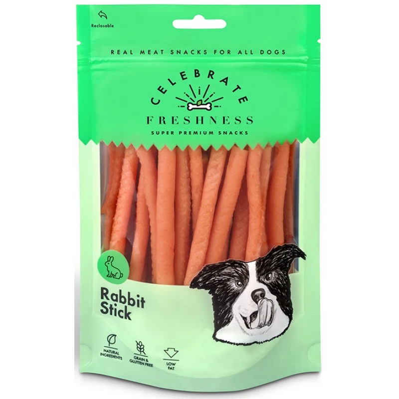 Λιχουδιές Celebrate Freshness Grain free Sticks 100gr με κουνέλι ΣΚΥΛΟΙ