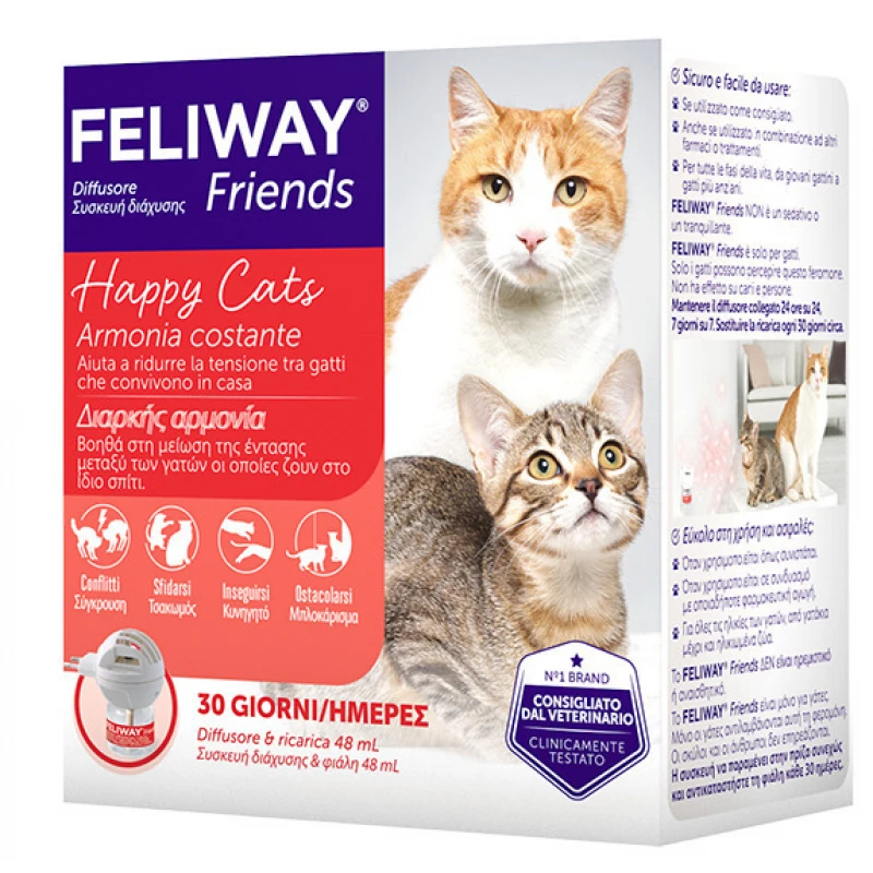 Feliway Friends Diffuser (Ηλεκτρική Συσκευή) για το στρες στις Γάτες 48ml ΓΑΤΕΣ