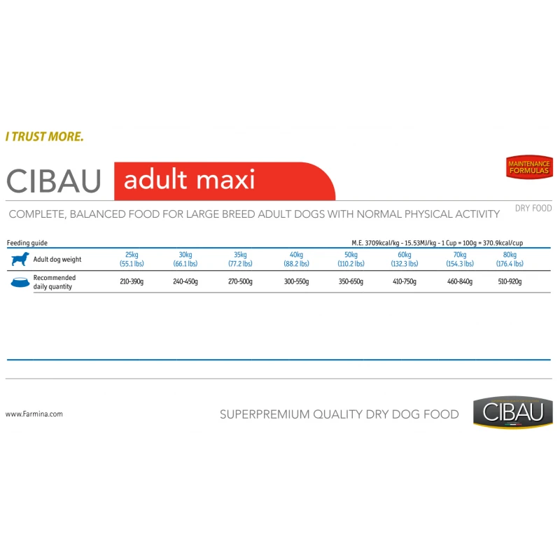 Cibau Adult Maxi 12kg + 2kg Δώρο ΣΚΥΛΟΙ