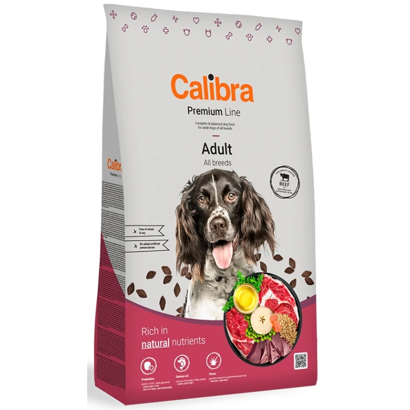 Calibra Dog Premium Line Adult Beef 12kg + 2kg Δώρο ΣΚΥΛΟΙ