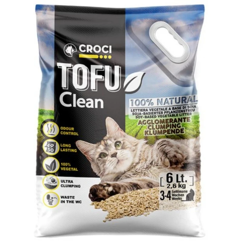 ΑΜΜΟΣ - ΠΕΛΛΕΤ  ΓΙΑ ΓΑΤΕΣ  CROCI TOFU CLEAN 6LT (2,6KG) ΓΑΤΕΣ