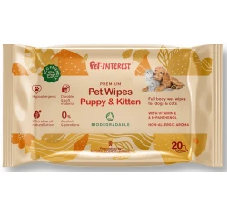 Βιοδιασπώμενα Μαντηλάκια Καθαρισμού Pet Interest Puppy & Kitten 20τμχ Βιοδιασπώμενα Μαντηλάκια Καθαρισμού Pet Interest Puppy & Kitten 20τμχ