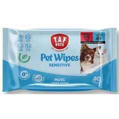 Μαντηλάκια Καθαρισμού TAf Pet Sensitive Musc 40τμχ Μαντηλάκια Καθαρισμού TAf Pet Sensitive Musc 40τμχ