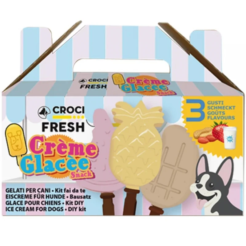 Croci Fresh Snack Cremeglacee Kit, Παγωτό-Λιχουδιά για Σκύλους σε 3 γεύσεις ΣΚΥΛΟΙ