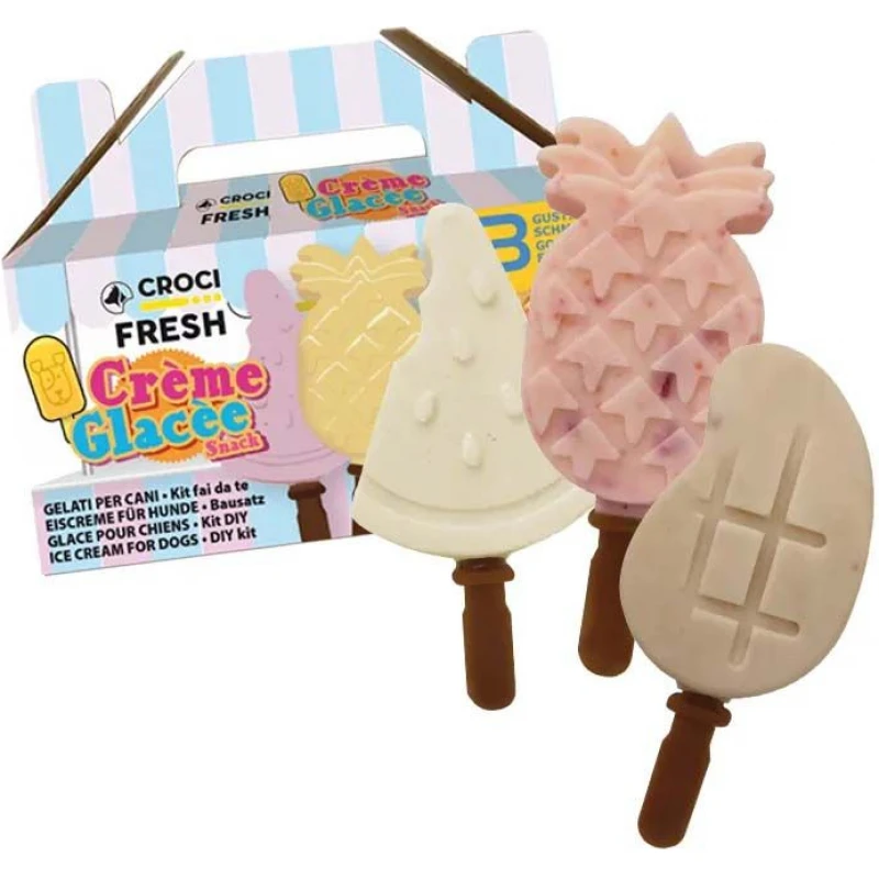 Croci Fresh Snack Cremeglacee Kit, Παγωτό-Λιχουδιά για Σκύλους σε 3 γεύσεις ΣΚΥΛΟΙ
