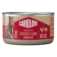Carnilove Cat Can Pate Chicken & Lamb for Adult Cats 100gr Carnilove Cat Can Pate Chicken & Lamb for Adult Cats 100gr