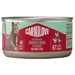 Carnilove Cat Can Pate Chicken, Duck & Pheasant for Adult Cats 100gr Carnilove Cat Can Pate Chicken, Duck & Pheasant for Adult Cats 100gr