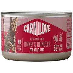 Carnilove Cat Can Pate Turkey & Reindeer for Adult Cats 100gr Carnilove Cat Can Pate Turkey & Reindeer for Adult Cats 100gr