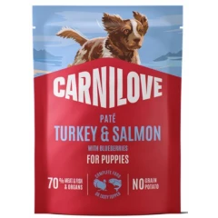 Carnilove Dog Pouch Pate Puppies Turkey & Salmon with Blueberries 300gr