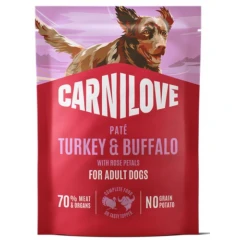 Carnilove Dog Pouch Pate Turkey & Buffalo with Rose Petals 300gr