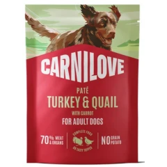 Carnilove Dog Pouch Pate Turkey & Quail with Carrot 300gr