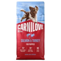 Ξηρά Τροφή Σκύλου Carnilove Active Puppies Salmon & Turkey 12kg