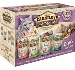Υγρή Τροφή Γάτας Carnilove Wild Origin Fillets Multipack 12x85gr