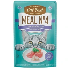 Υγρή Τροφή Γάτας Cat Fest Tuna with Scallop in Tender Jelly Meal Nr4 50gr