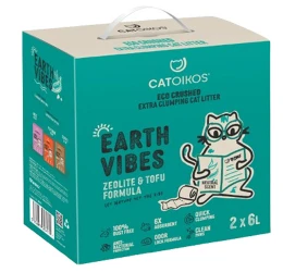 Αμμος Γάτας Catoikos Earth Vibes Tofu & Zeolite Χωρίς Άρωμα 12lt Αμμος Γάτας Catoikos Earth Vibes Tofu & Zeolite Χωρίς Άρωμα 12lt