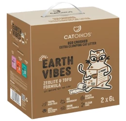 Αμμος Γάτας Catoikos Earth Vibes Tofu & Zeolite Coffee Scent 12lt