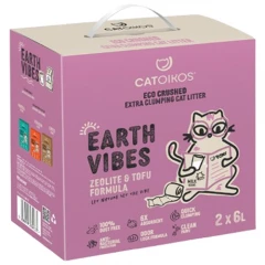 Αμμος Γάτας Catoikos Earth Vibes Tofu & Zeolite Milk Scent 12lt