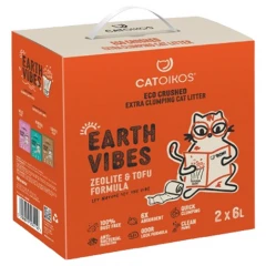 Αμμος Γάτας Catoikos Earth Vibes Tofu & Zeolite Popcorn Scent 12lt