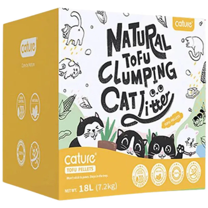Άμμος - Πέλλετ Γάτας Cature Tofu Clumping Milky Scent 18L 7,2kg Γάτες