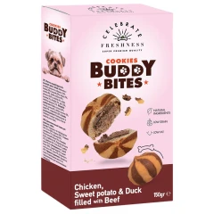 Λιχουδιές Celebrate Cookies Buddy Bites Chicken & Sweet Potato And Duck Filled with Beef 150gr