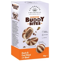Λιχουδιές Celebrate Cookies Buddy Bites Duck And Cod Filled With Beef 150gr