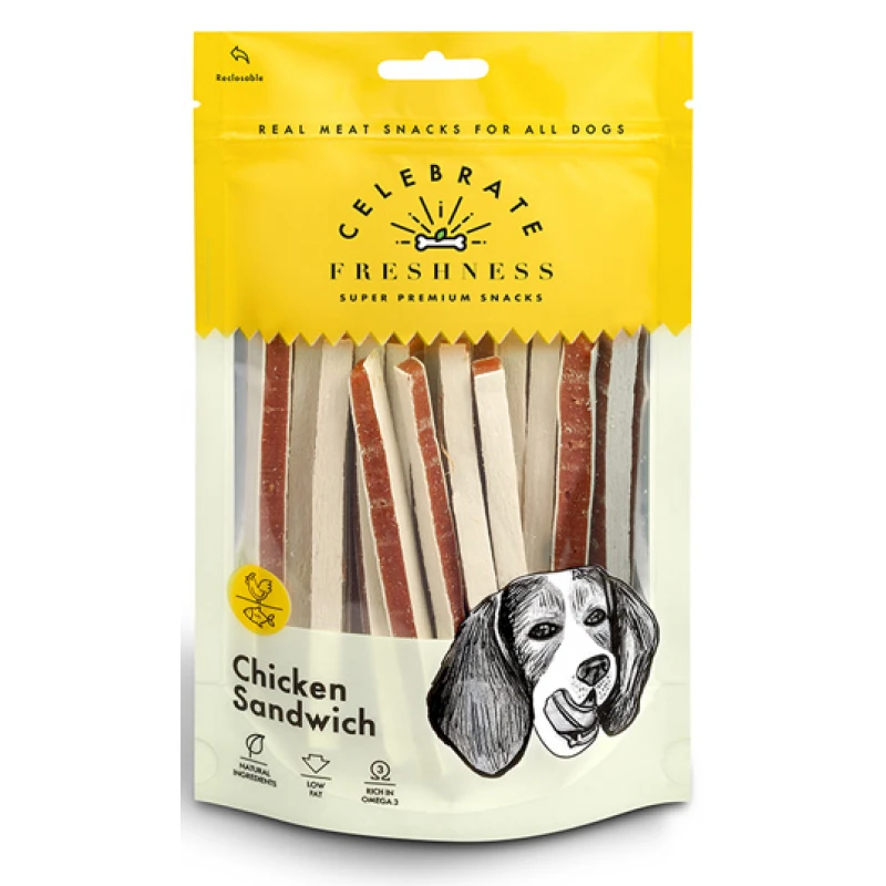 Λιχουδιές Celebrate Freshness Chicken Sandwich 100gr με Κοτόπουλο Σκύλοι Λιχουδιές Celebrate Freshness Chicken Sandwich 100gr με Κοτόπουλο Σκύλοι
