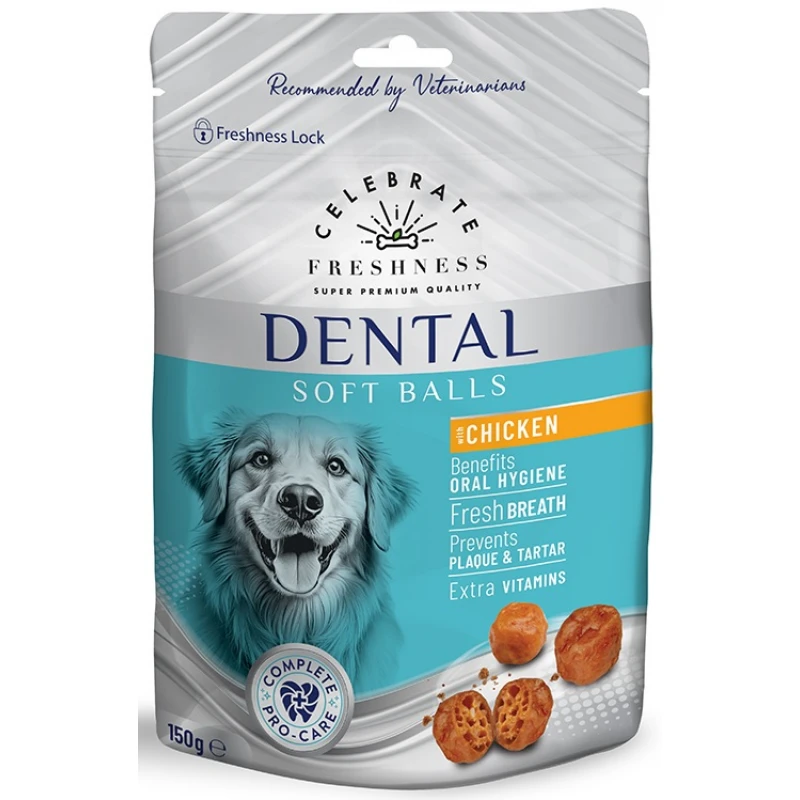Λιχουδιές Celebrate Freshness Dental Soft Balls Chicken 150gr Σκύλοι