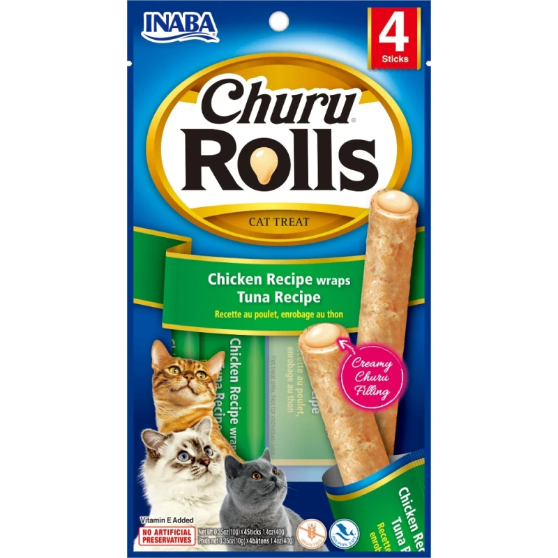 Λιχουδιά Churu Cat Rolls Chicken Tuna 4x10gr ΛΙΧΟΥΔΙΕΣ ΓΑΤΑΣ