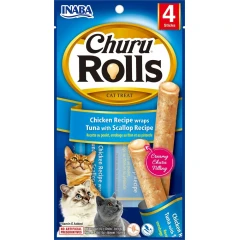 Λιχουδιά Churu Cat Rolls Chicken Tuna and Scallop  4x10gr Λιχουδιά Churu Cat Rolls Chicken Tuna and Scallop  4x10gr