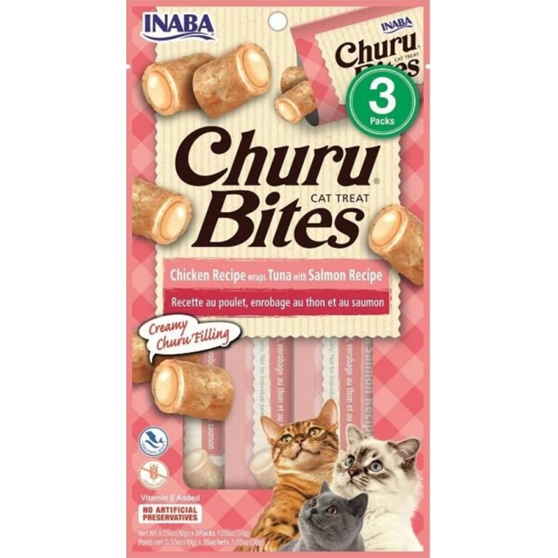 Λιχουδιά Churu Cat Bites Chicken Tuna and Salmon 3 x 10gr ΛΙΧΟΥΔΙΕΣ ΓΑΤΑΣ