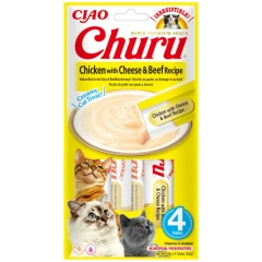 Λιχουδιές Γάτας Churu Cat Cheese & Beef 4x14gr Κρέμα Λιχουδιές Γάτας Churu Cat Cheese & Beef 4x14gr Κρέμα