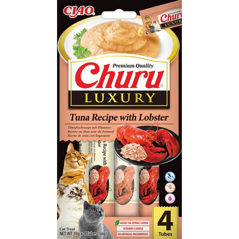Λιχουδιά Churu Cat Luxury Tuna with Lobster 56gr (4x14gr) Γάτες