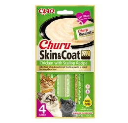 Λιχουδιά Churu Cat Skin & Coat Chichen & Scallop (4x14gr) 56gr Λιχουδιά Churu Cat Skin & Coat Chichen & Scallop (4x14gr) 56gr