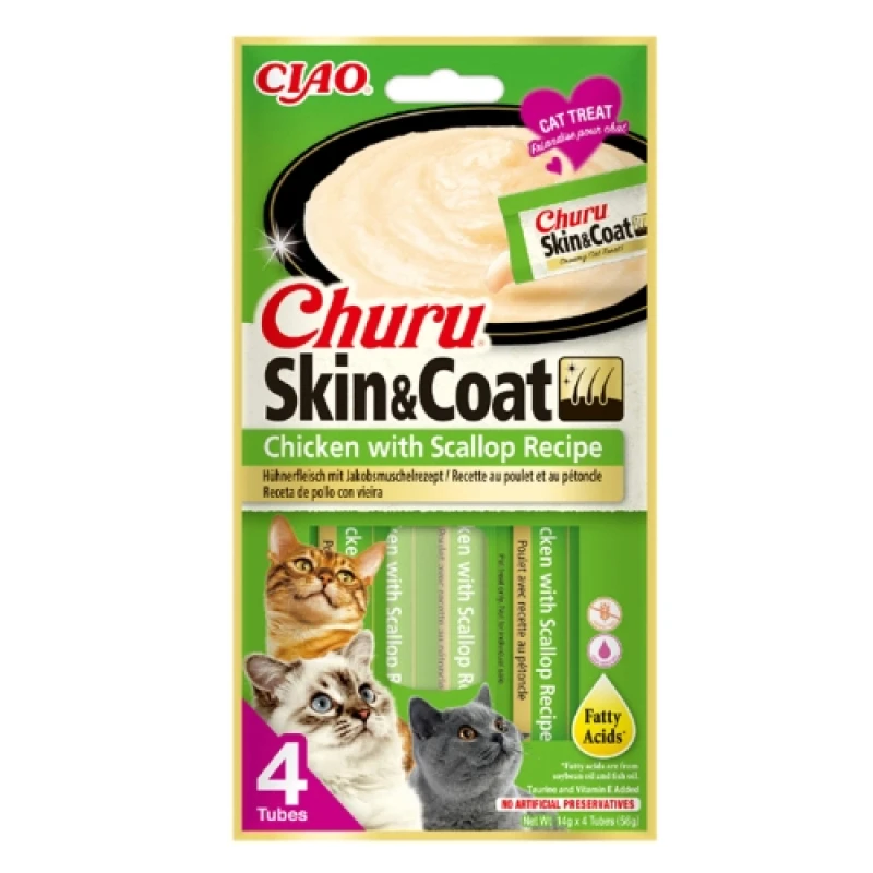 Λιχουδιά Churu Cat Skin & Coat Tuna 4 x 56gr ΓΑΤΕΣ