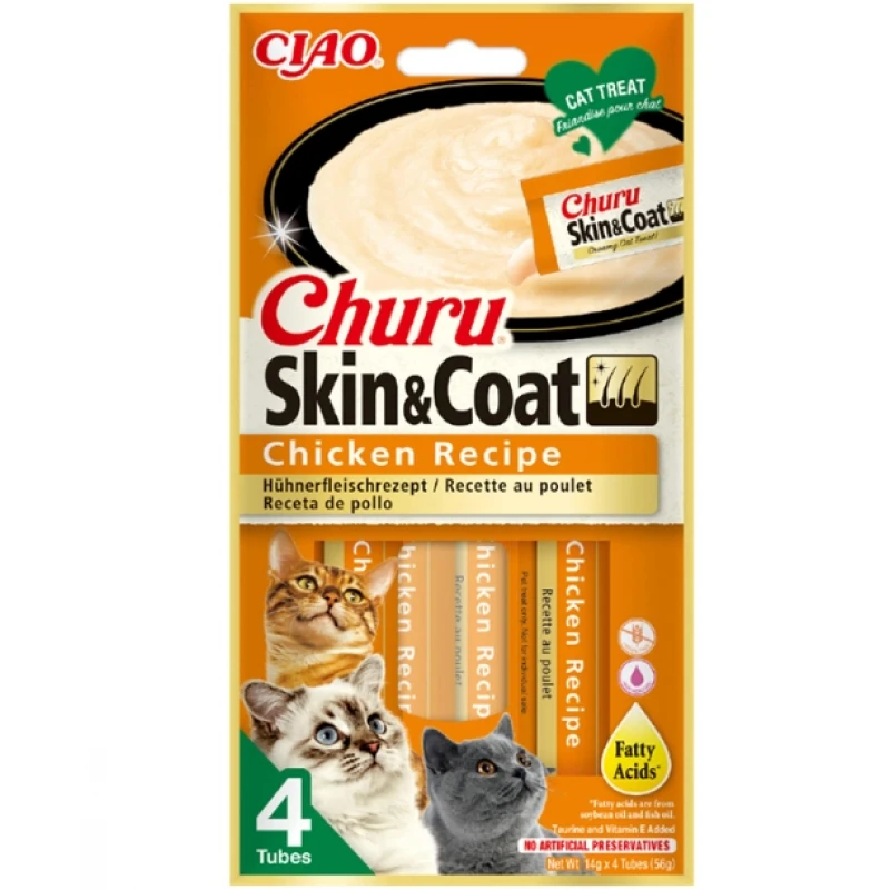 Λιχουδιά Churu Cat Skin & Coat Tuna 4 x 56gr ΓΑΤΕΣ