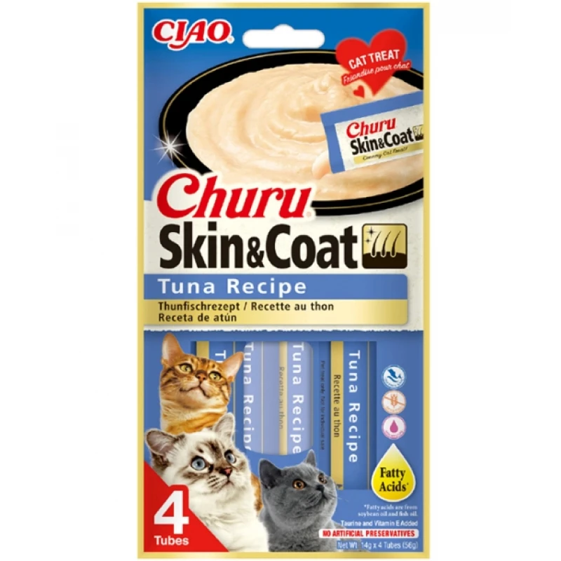 Λιχουδιά Churu Cat Skin & Coat Tuna 4 x 56gr ΓΑΤΕΣ