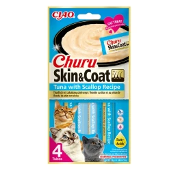 Λιχουδιά Churu Cat Skin & Coat Tuna & Scallop (4x14gr) 56gr Λιχουδιά Churu Cat Skin & Coat Tuna & Scallop (4x14gr) 56gr