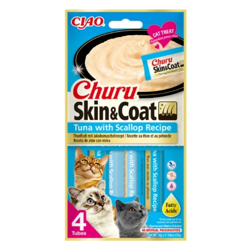 Λιχουδιά Churu Cat Skin & Coat Tuna 4 x 56gr ΓΑΤΕΣ