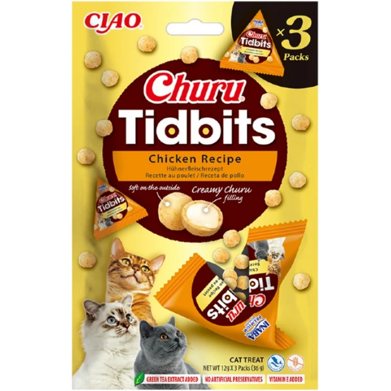 Λιχουδιά Churu Cat Tidbits Chicken 36gr (3x12gr) Γάτες