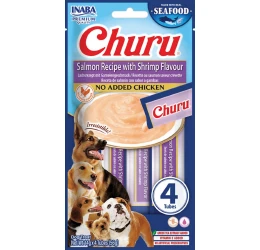 Λιχουδιά Churu Dog Salmon with Shrimp Flavor 56gr (4x14gr)