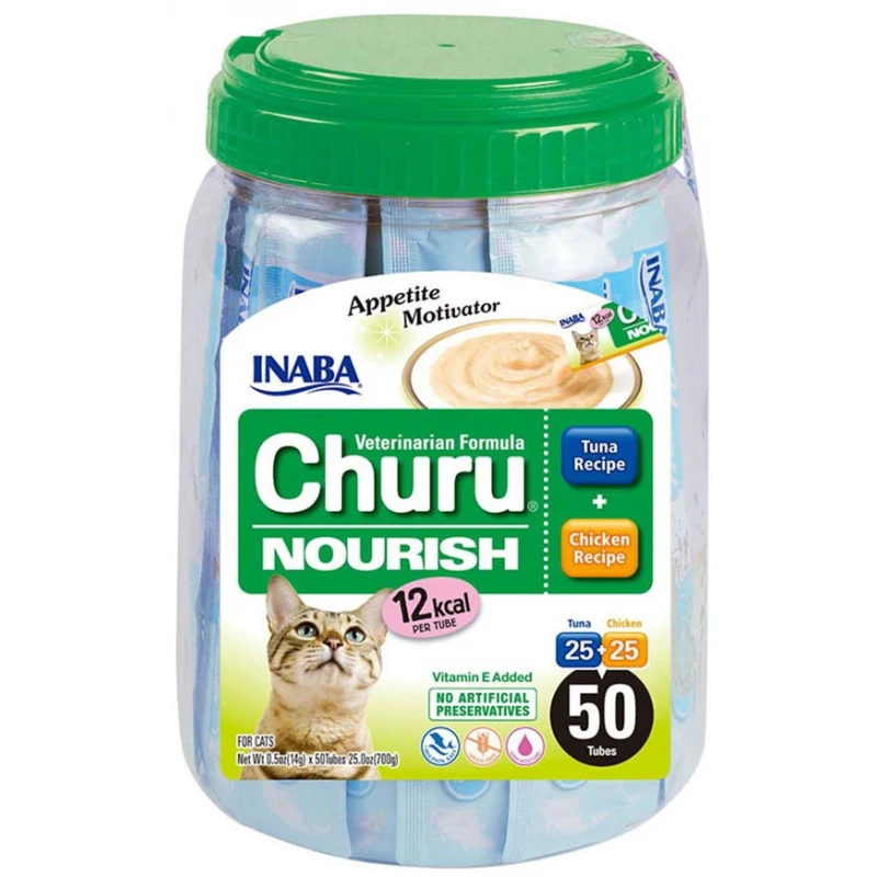 Λιχουδιές Γάτας Churu Cat Nourish Tuna & Chicken 14gr x 50 Φακελάκια με Κρέμα Τόνο & Κοτόπουλο ΓΑΤΕΣ