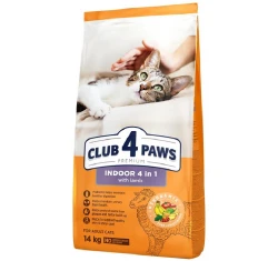 Ξηρή Τροφή Γάτας Club 4 Paws Premium Indoor 4 in 1 με Αρνί 14kg Ξηρή Τροφή Γάτας Club 4 Paws Premium Indoor 4 in 1 με Αρνί 14kg